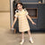 Plaids & Checks Pattern Kid's Cheongsam Chinese Dress with Lace Edge