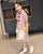 Chinesisches Kleid für Mädchen mit Mandarinkragen-Oberteil und Karomuster