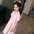 Vestido chino de niña con estampado de cuadros y cuadros de cheongsam con cuello mandarín