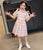 Lapel Collar Cheongsam Top Plaids & Checks Pattern Girl's Chinese Dress