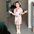Chinesisches Cheongsam-Kleid mit Landschaftsmuster für Kinder
