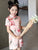 Robe chinoise à fleurs Cheongsam pour enfants au genou
