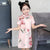Knee Length Kid's Cheongsam Floral Chinese Dress