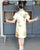 Robe chinoise Cheongsam pour enfants à motif d'éventails chinois