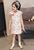 Stretchy Kid's Cheongsam Knee Length Floral Chinese Dress