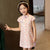 Knielanges chinesisches Cheongsam-Kleid mit Blumenmuster für Kinder