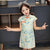Cheongsam elástico para niños hasta la rodilla floral vestido chino