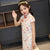 Robe chinoise à fleurs Cheongsam extensible au genou pour enfant