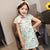 Cartoon Pattern Stretchy Kid's Cheongsam Knee Length Chinese Dress