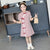Vestito cinese a quadri e quadri Cheongsam da bambino con bordo in pizzo