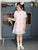 Short Sleeve Kid's Cheongsam Floral Chiffon Chinese Dress