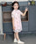 Short Sleeve Kid's Cheongsam Floral Chiffon Chinese Dress