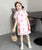 Short Sleeve Kid's Cheongsam Floral Chiffon Chinese Dress