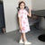 Short Sleeve Kid's Cheongsam Floral Chiffon Chinese Dress