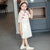 Chinesisches Cheongsam-Chiffonkleid mit halben Ärmeln für Kinder