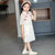 Half Sleeve Kid's Cheongsam Floral Chiffon Chinese Dress