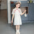 Half Sleeve Kid's Cheongsam Floral Chiffon Chinese Dress