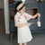 Abito cinese in chiffon floreale cheongsam per bambini a mezza manica