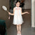 Chinesisches Cheongsam-Chiffon-Kleid mit Blumenstickerei für Kinder