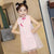 Chinesisches Cheongsam-Chiffonkleid mit Herzmuster für Kinder