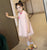 Abito cinese in chiffon cheongsam per bambini con motivo a cuore dolce