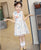 Motif papillon et fleurs Robe chinoise en mousseline de soie Cheongsam pour enfants