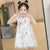 Motif papillon et fleurs Robe chinoise en mousseline de soie Cheongsam pour enfants