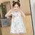 Schmetterling & Blumenmuster Kinder Cheongsam Chiffon Chinesisches Kleid