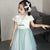 Geblümtes Cheongsam Top Chiffonrock Traditionelles chinesisches Mädchenkleid
