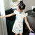 Ruffle Sleeve Butterfly Pattern Kid's Cheongsam Cotton Chinese Dress