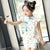 Chinesisches Cheongsam-Baumwollkleid mit Rüschenärmeln und Schmetterlingsmuster für Kinder