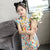 Ruffle Sleeve Kid's Cheongsam Floral Cotton Chinese Dress