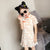 Short Sleeve Kid's Cheongsam Floral Cotton Chinese Dress