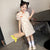 Robe chinoise en coton à fleurs Cheongsam à manches courtes pour enfants