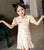 Short Sleeve Kid's Cheongsam Floral Cotton Chinese Dress
