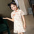 Short Sleeve Kid's Cheongsam Floral Cotton Chinese Dress