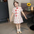 Short Sleeve Kid's Cheongsam Floral Cotton Chinese Dress