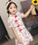 Vestido chino de algodón floral cheongsam de manga corta para niños
