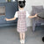 Plaids & Checks Pattern Chiffon Girl's Chinese Dress