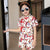 Haut Cheongsam et pantalon court Costume chinois traditionnel pour fille