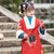 Costume di Capodanno cinese imbottito per bambina con ricamo Phoenix