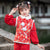 Traje chino tradicional de niña con chaleco acolchado de brocado floral