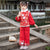 Traje chino tradicional de niña con chaleco acolchado de brocado floral