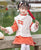 Costume Fille Cheongsam Et Gilet Ouaté Brocart Floral