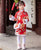 Floral Brocade Wadded Kid's Cheongsam Knee Length Chinese Dress