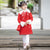 Floral Embroidery Wadded Kid's Cheongsam Traditional Chinese Dress