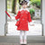 Floral Embroidery Wadded Kid's Cheongsam Traditional Chinese Dress