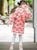 Sweetheart Pattern Wadded Kid's Cheongsam Knee Length Chinese Dress