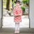Sweetheart Pattern Wadded Kid's Cheongsam Knee Length Chinese Dress