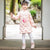 Long Sleeve Wadded Kid's Cheongsam Chinese Dress with Tassels